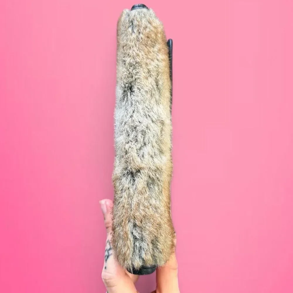 vintage 90s y2k Guang Tong faux fur leopard wallet RARE